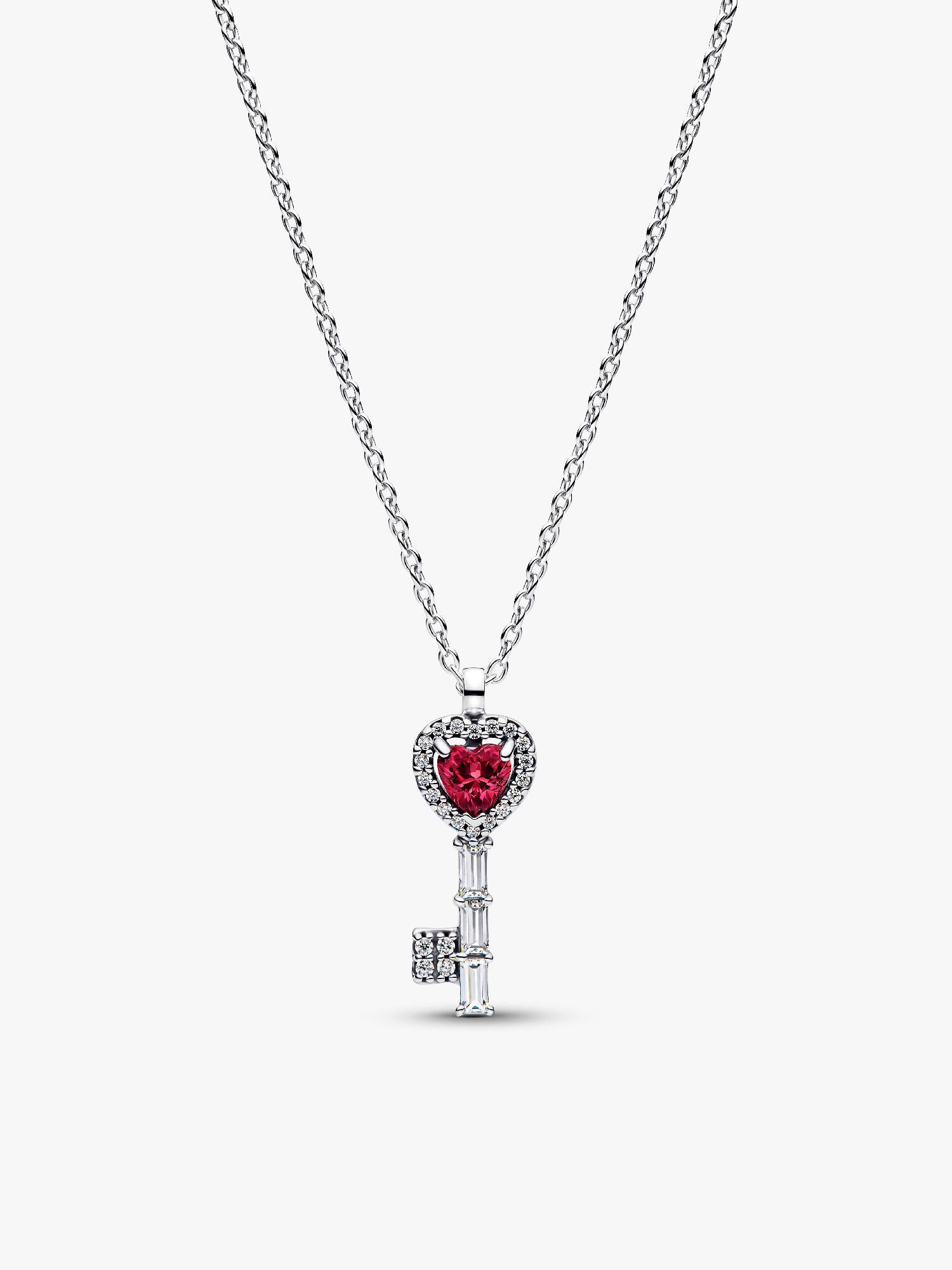 Kiemelt szíves kulcs collier nyaklánc
