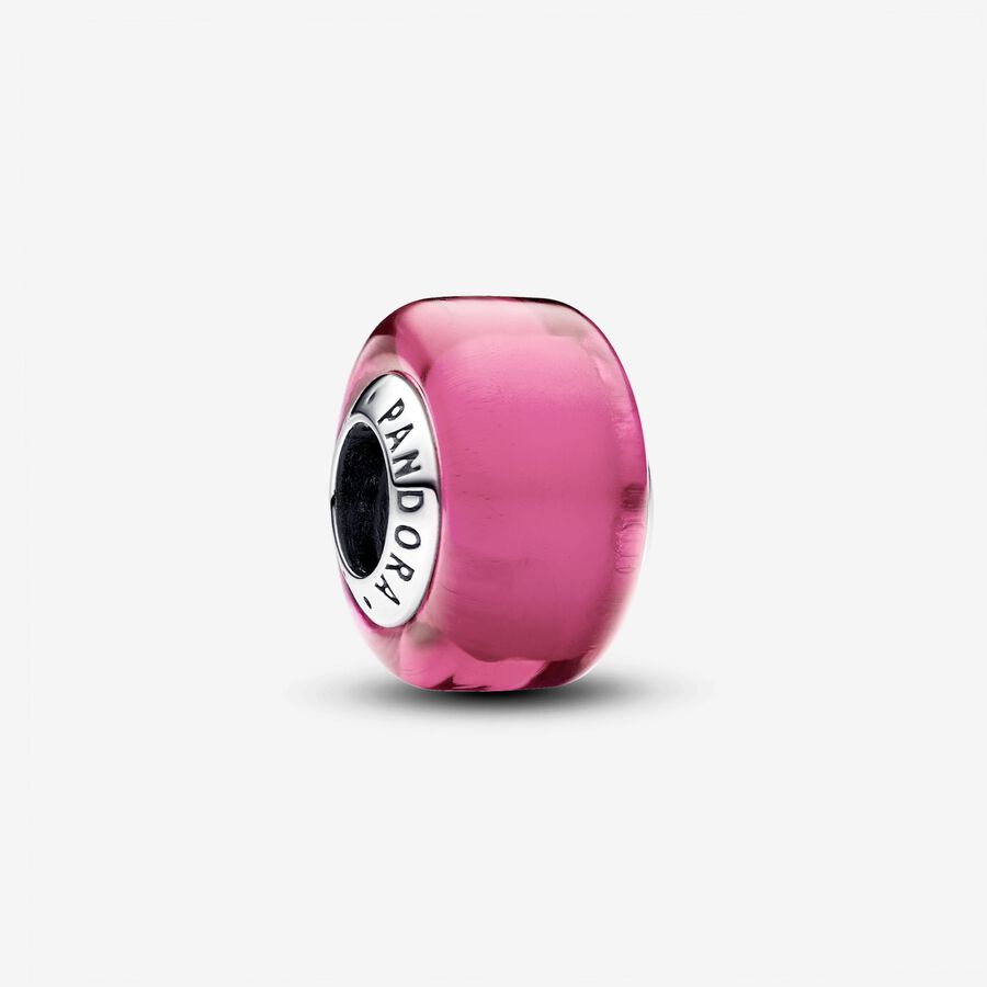 Rózsaszín mini muranói üveg charm image number 0