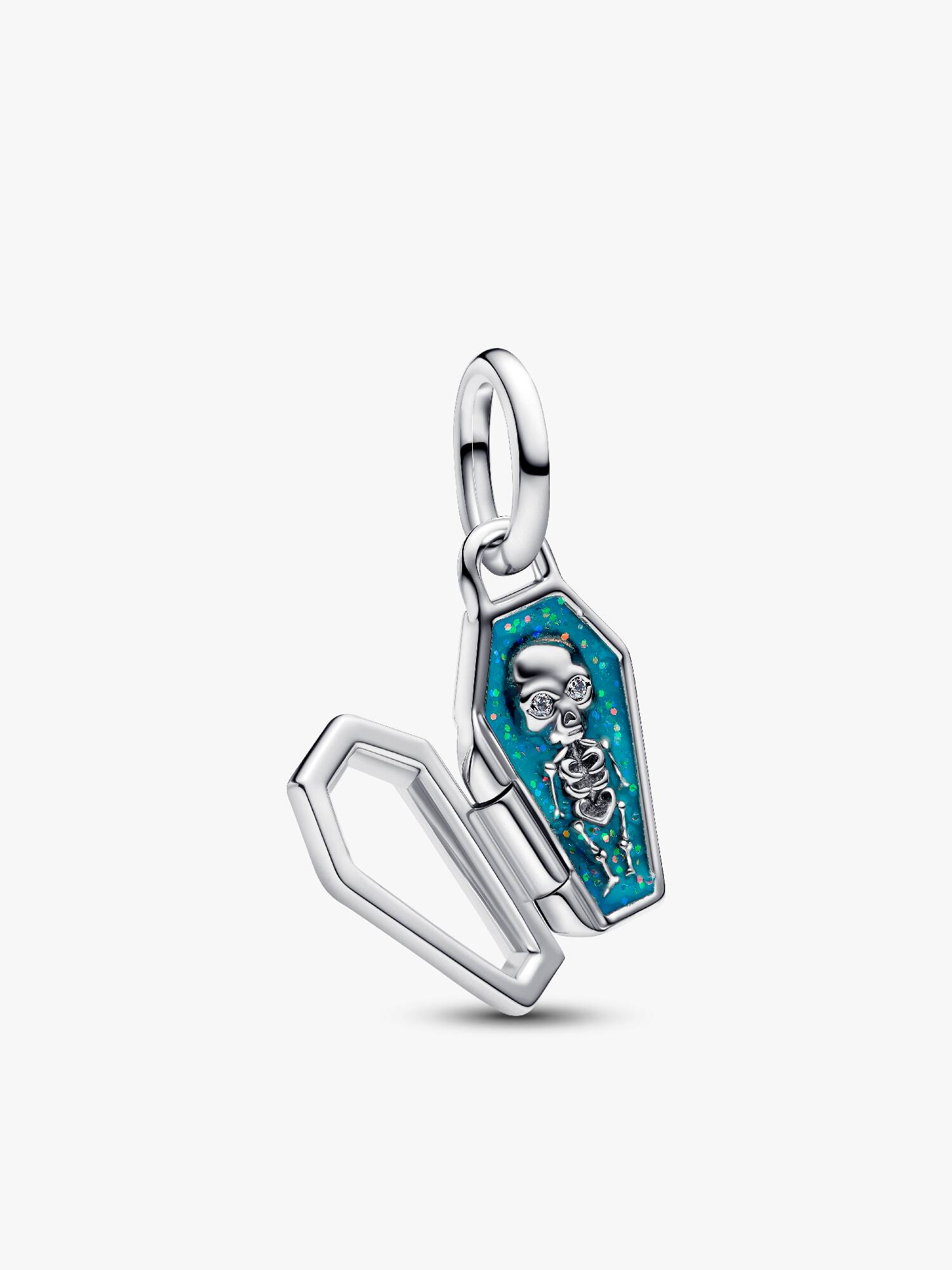 Nyitható foszforeszkáló koporsó charm