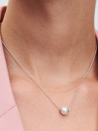 Kezelt édesvízi tenyésztett gyöngyös collier nyaklánc