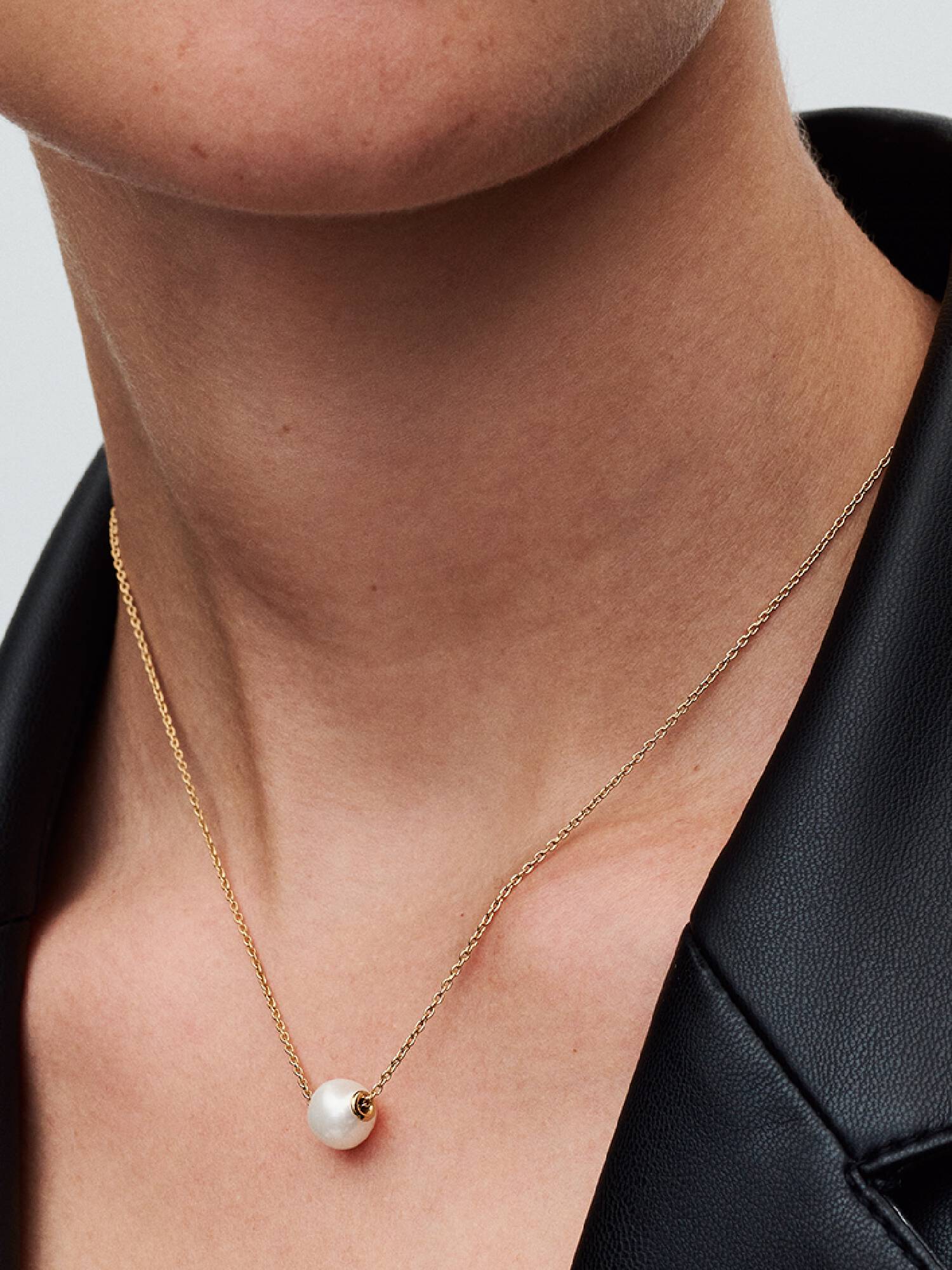 Kezelt édesvízi tenyésztett gyöngyös collier nyaklánc