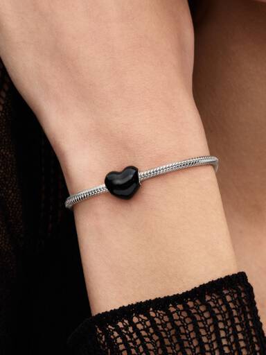 Fekete szív charm