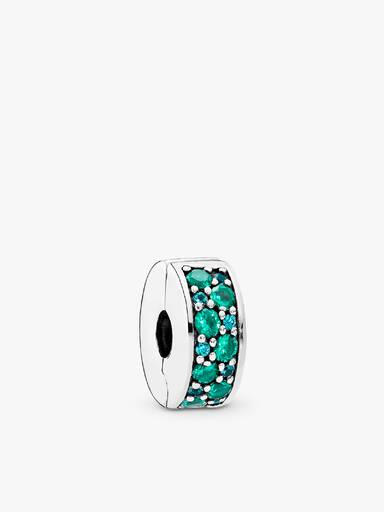 Zöldeskék pavé klip charm