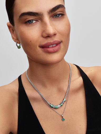 Zöld muranói üveg mini charm
