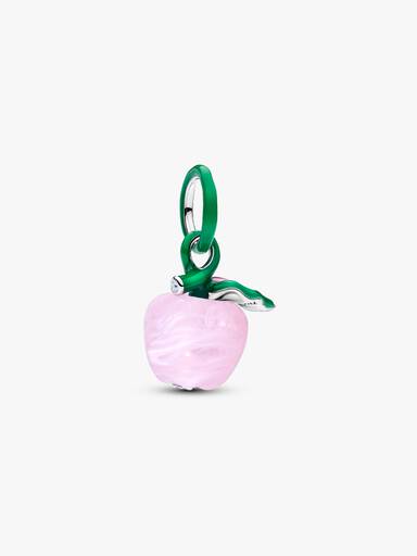 Rózsaszín muranói üveg alma charm