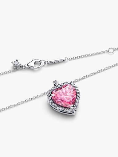 Rózsaszín glória szív collier nyaklánc