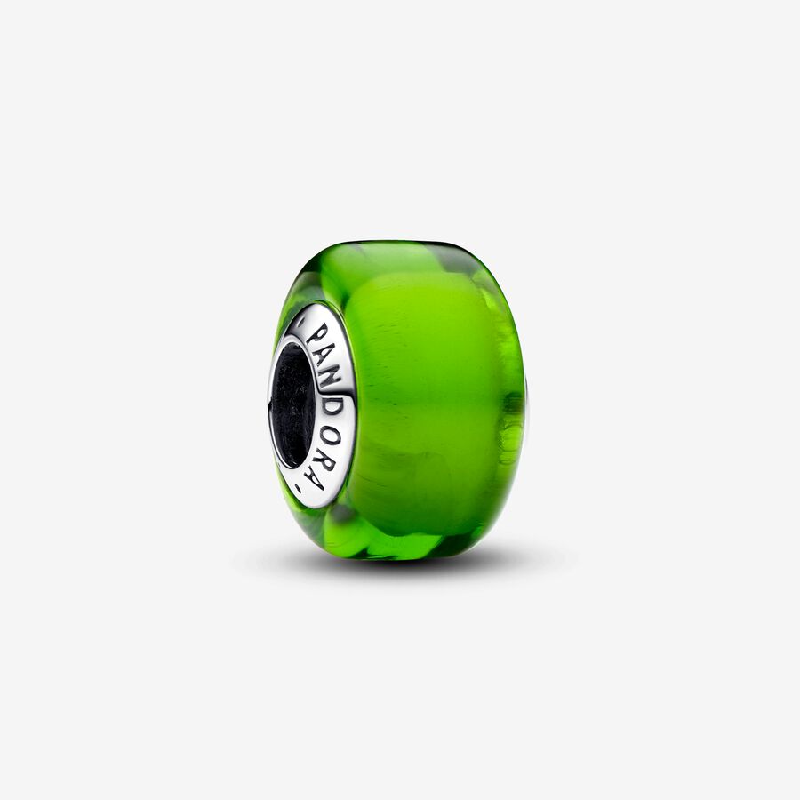 Zöld mini muranói üveg charm image number 0