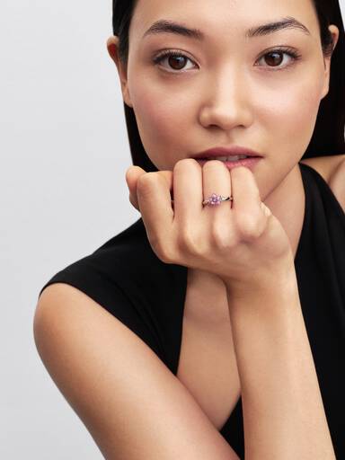 Disney Mulan cseresznyevirág gyűrű, Platina bevonat