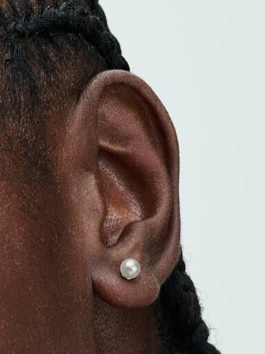 4,5 mm-es kezelt édesvízi tenyésztett gyöngyös gombfülbevaló