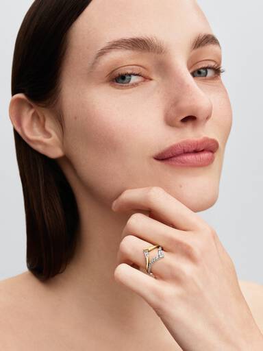 Tiara baguette pavé karikagyűrű