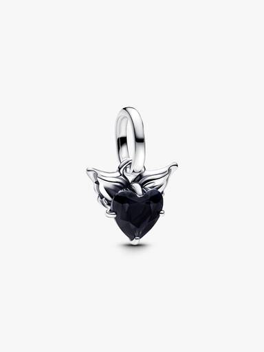 Szárnyas szív mini függő charm