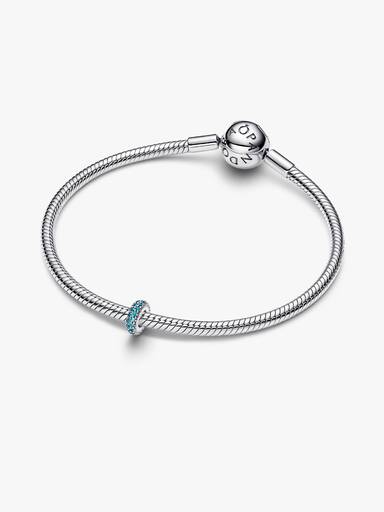 Jégkék kő spacer charm