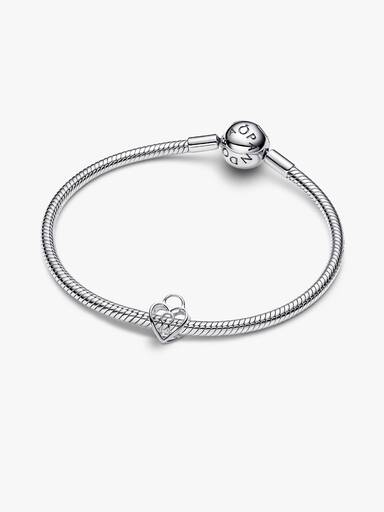 Áttört szív lakat charm
