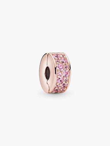 Rózsaszín pavé klip charm