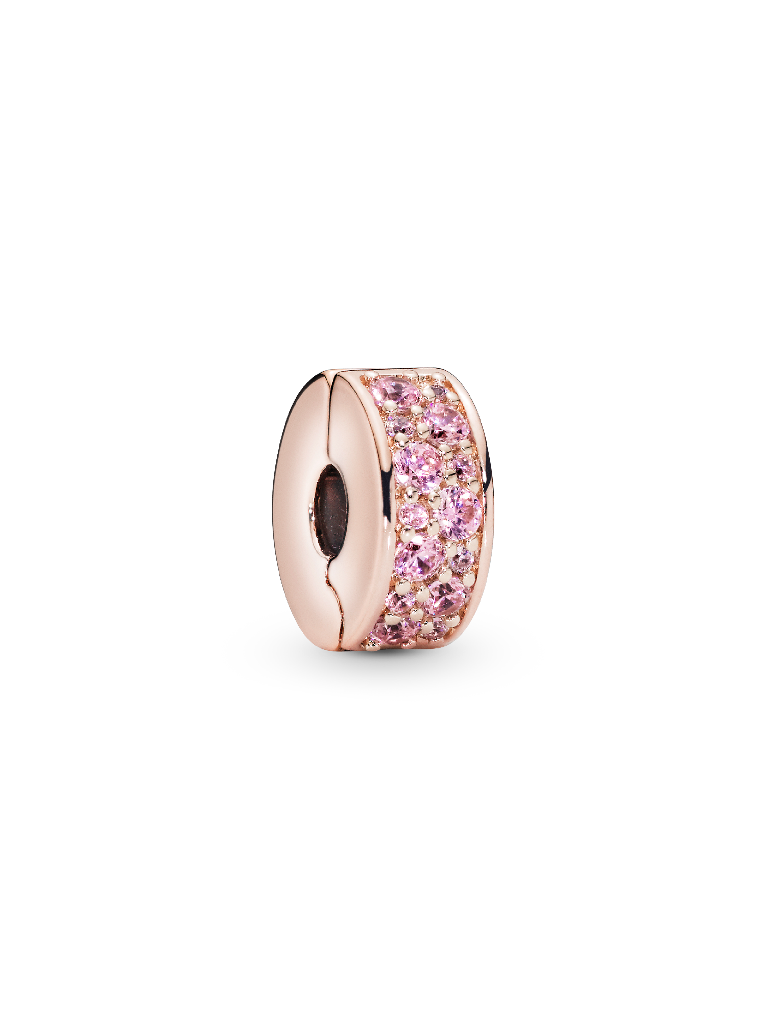 Rózsaszín pavé klip charm