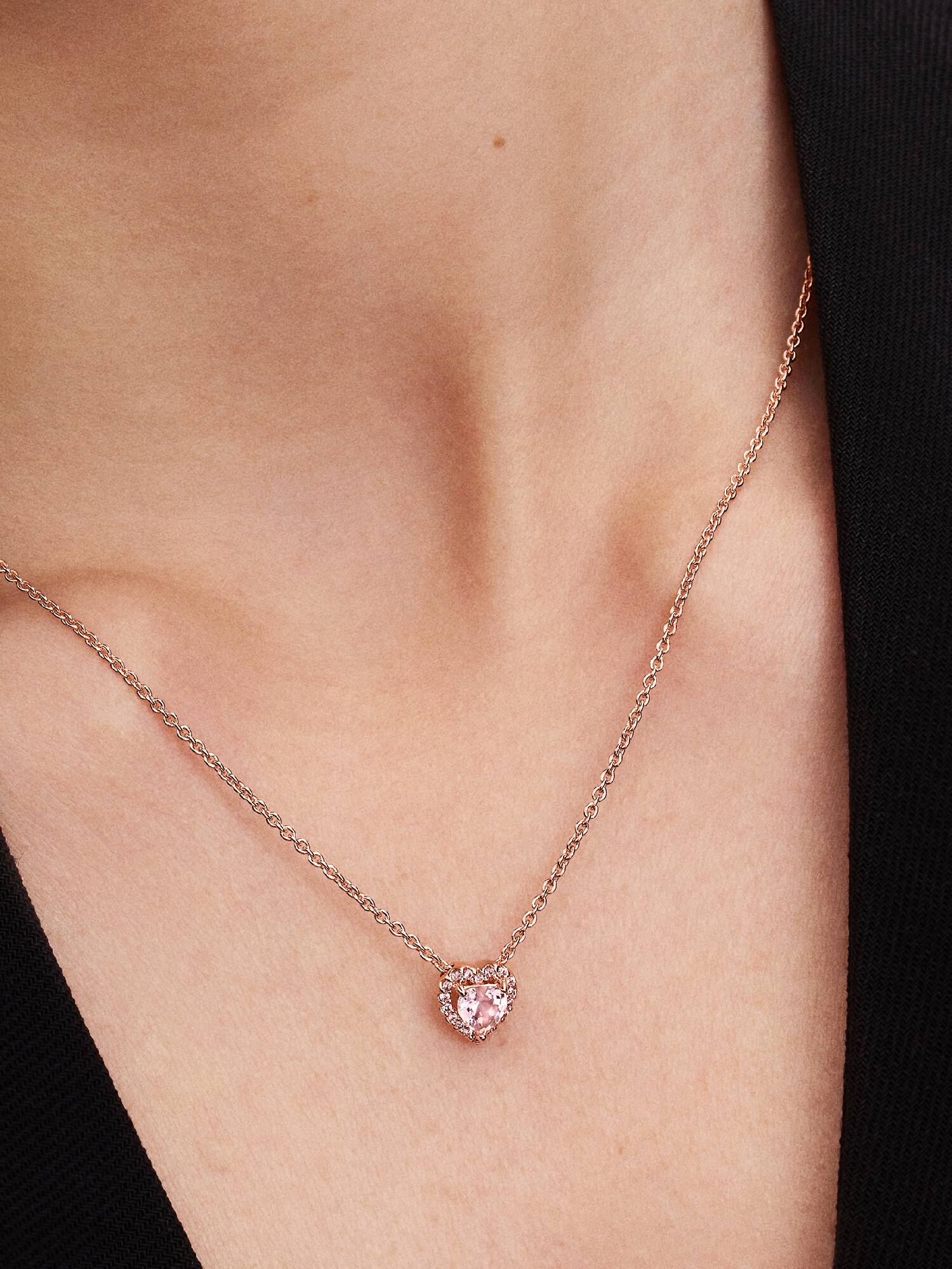 Rózsaszín szív collier nyaklánc