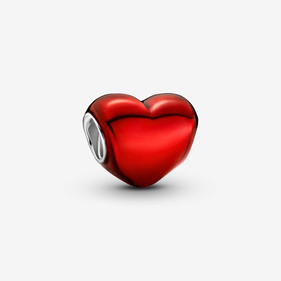 Metál hatású piros szív charm image number 0