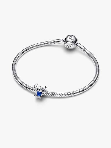 Disney Stitch kék szív charm