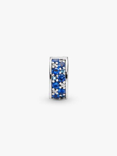 Kék pavé klip charm