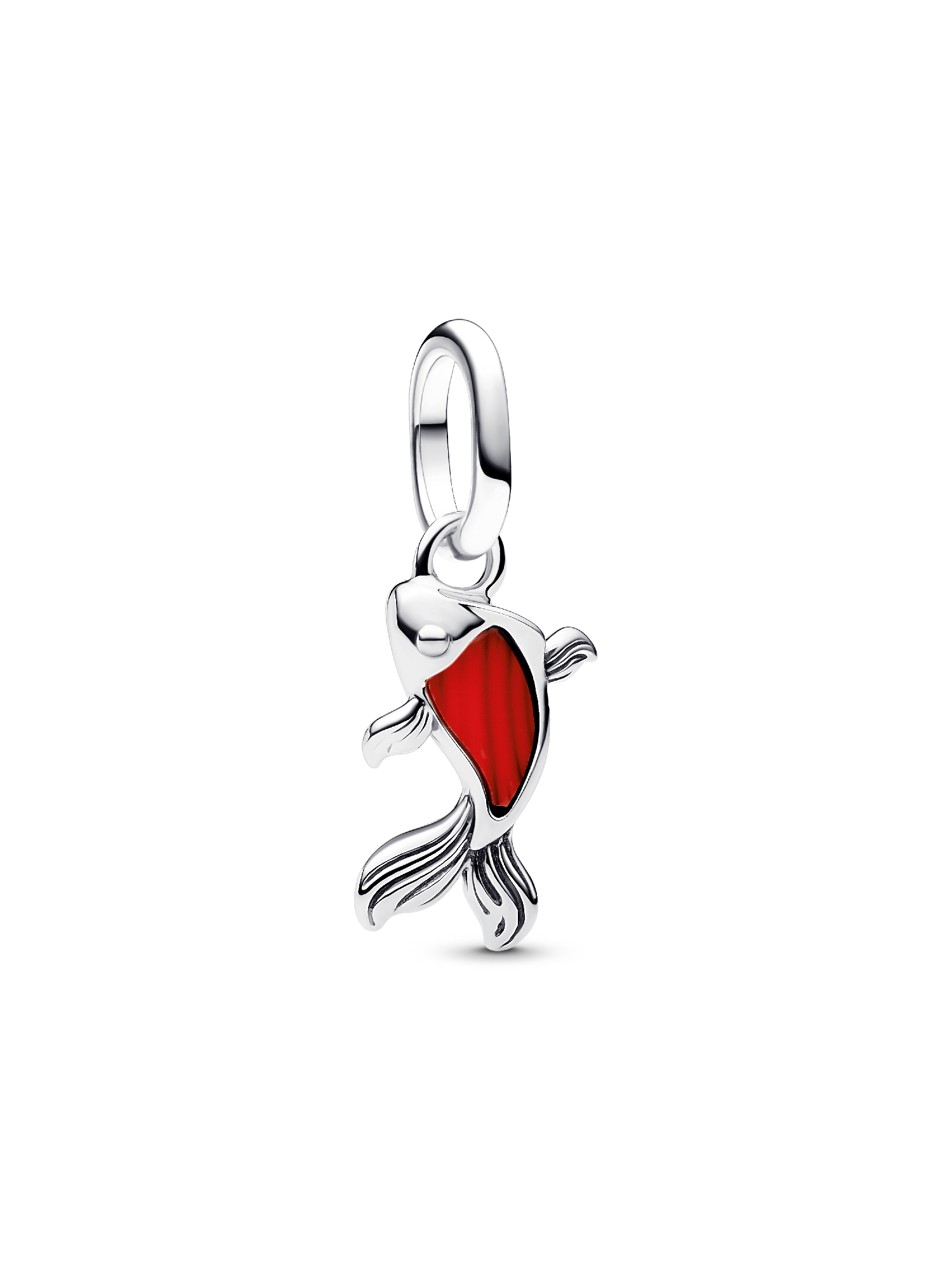 Piros muranói üveg koi hal mini függő charm