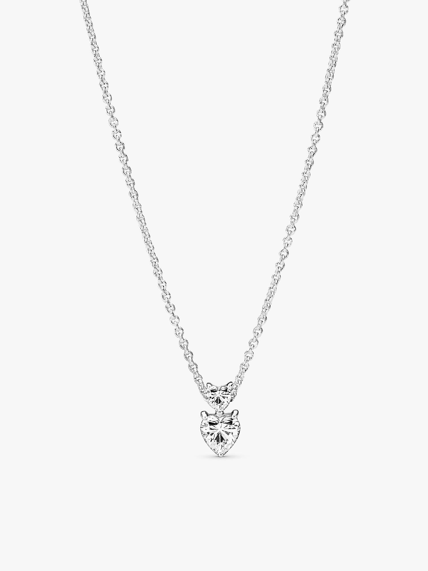 Dupla szív medálos szikrázó collier nyaklánc
