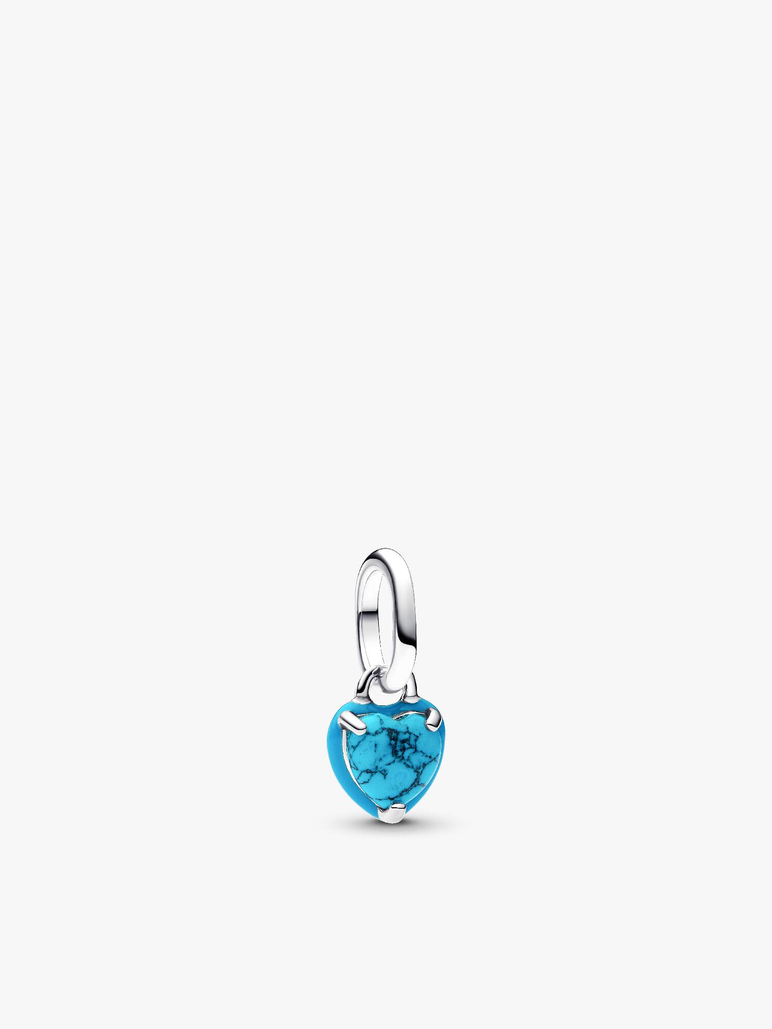 Türkizszínű szív mini függő charm