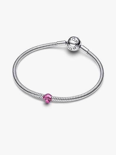 Rózsaszín gomba mini charm