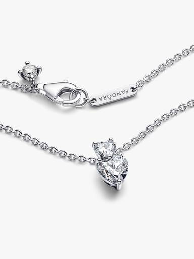 Dupla szív medálos szikrázó collier nyaklánc