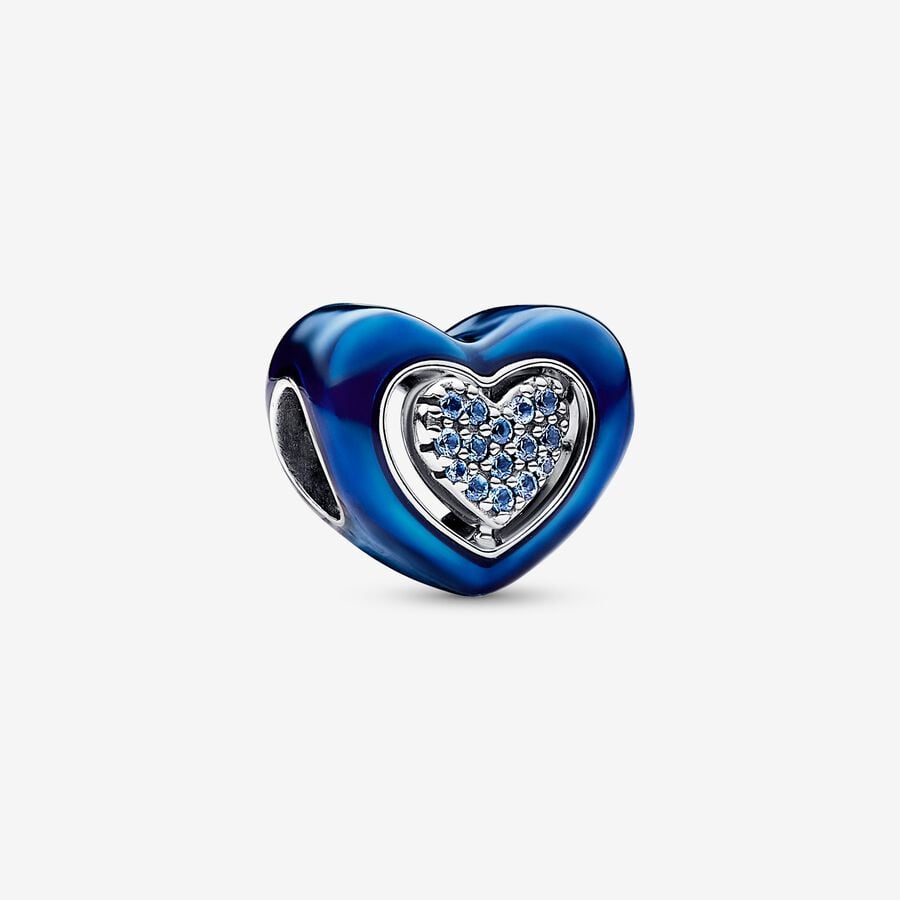 Kék forgatható szív charm image number 0