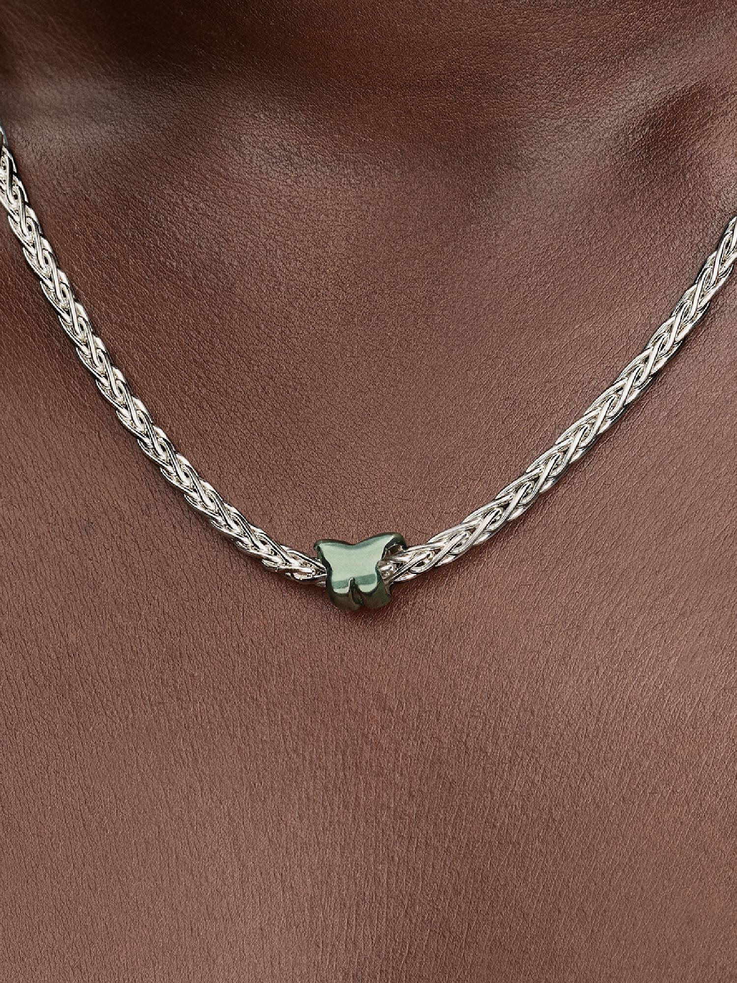 Zöld pillangó mini charm