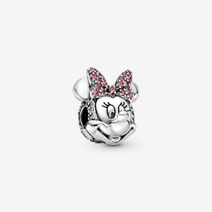Disney Minnie Egér rózsaszín pavé masni klip charm image number 0