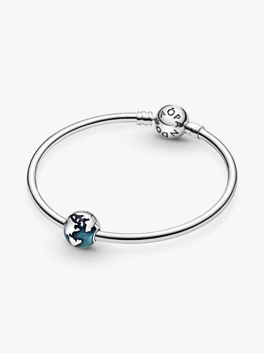 Kék földgömb klip charm