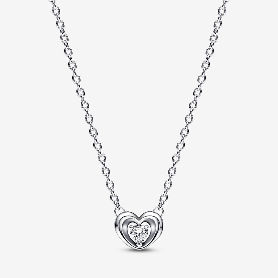 Sugárzó szív és lebegő kő medál collier nyaklánc image number 0