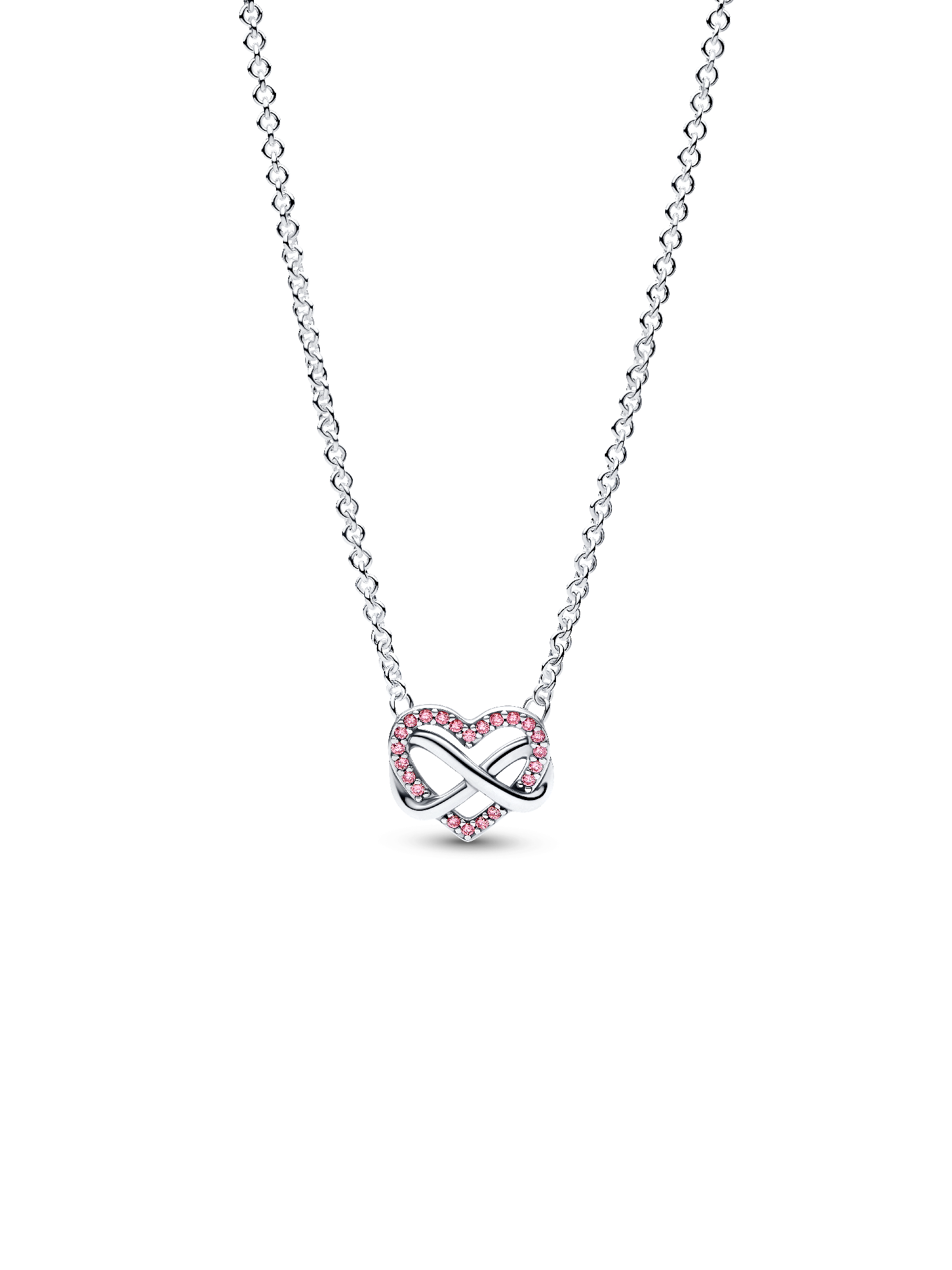 Szikrázó rózsaszín végtelenjel szív collier nyaklánc