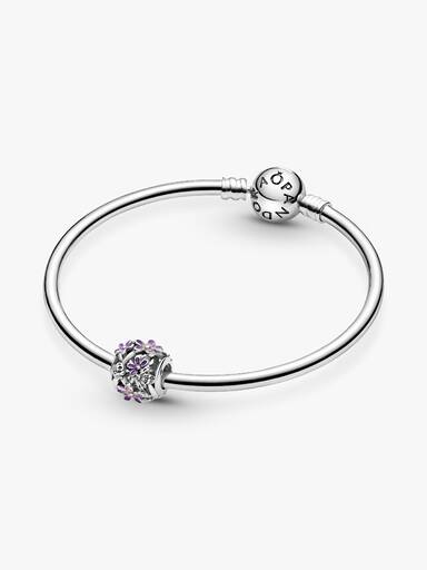 Áttört lila százszorszép charm