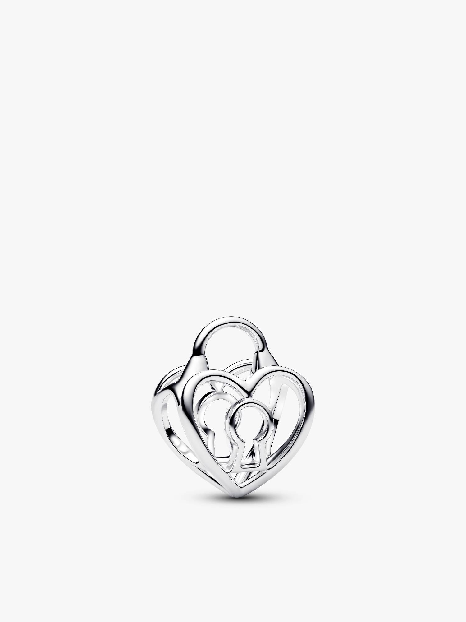 Áttört szív lakat charm
