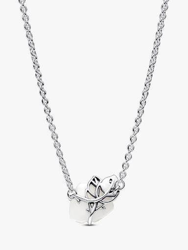 Fehér virágzó rózsa collier nyaklánc