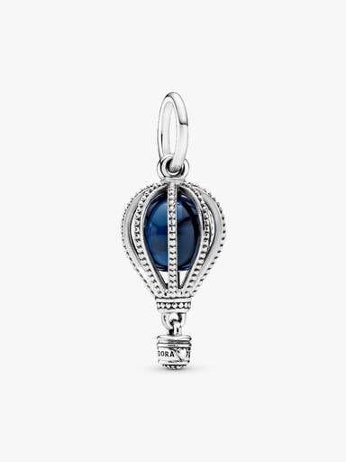 Kék hőlégballon charm