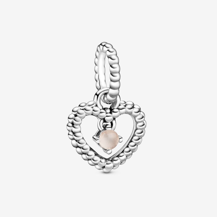 Füstös rózsaszín szív függő charm image number 0