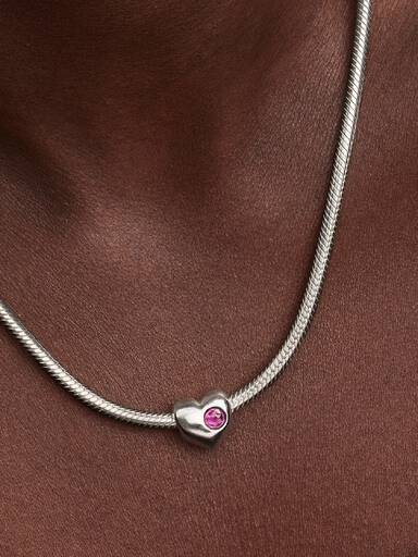 Lila köves gravírozható szív charm