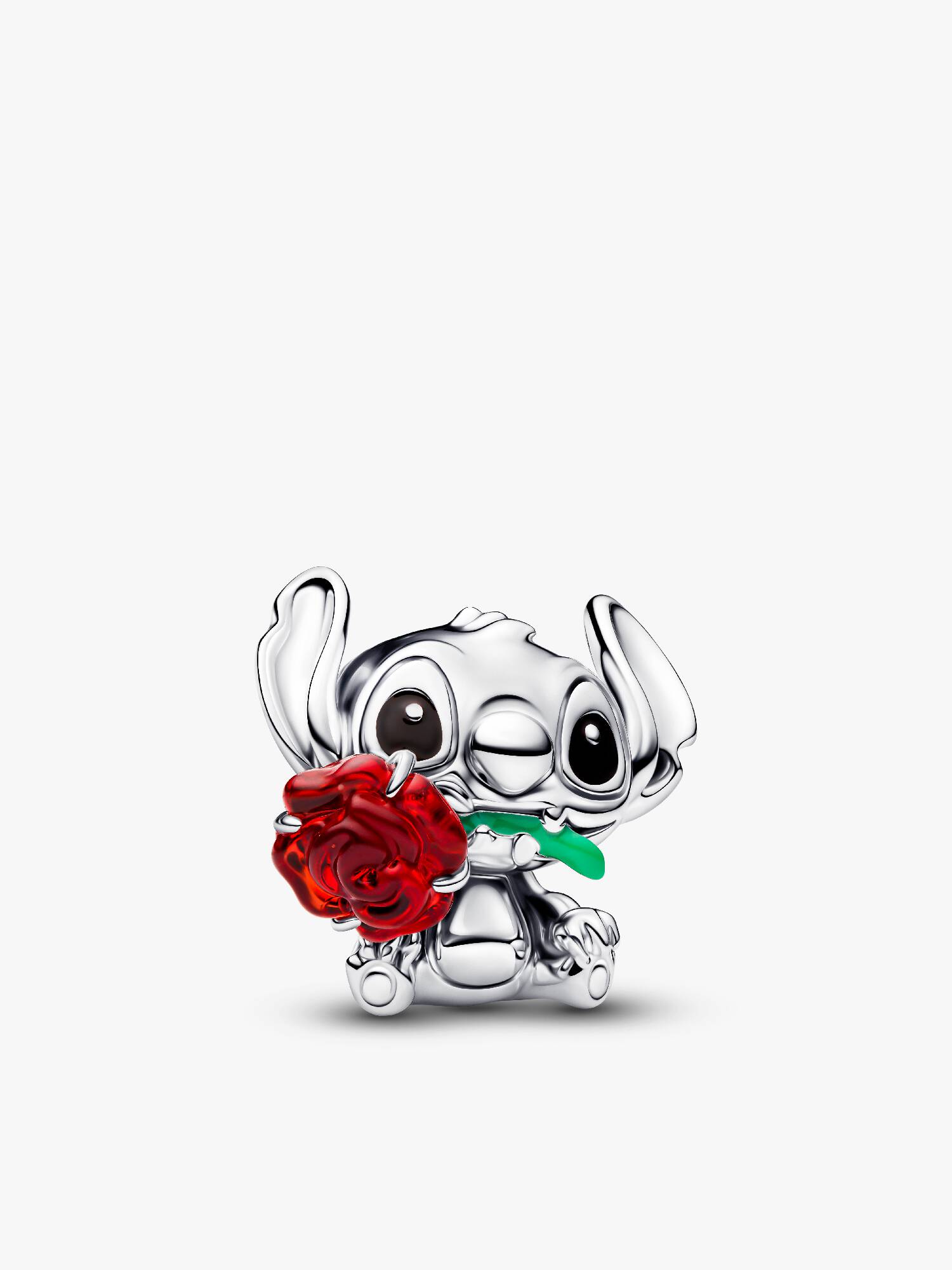 Disney Stictch és rózsa muranói üveg charm
