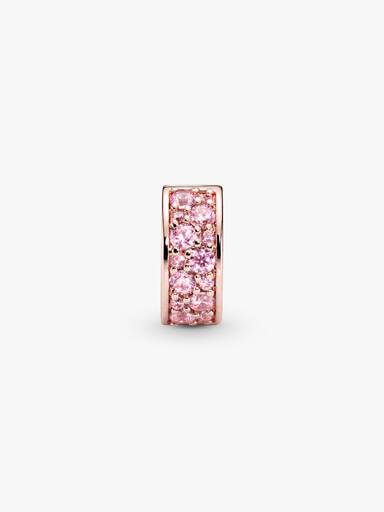 Rózsaszín pavé klip charm