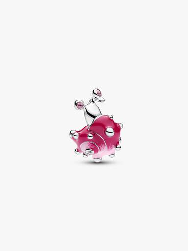 Rózsaszín csiga charm