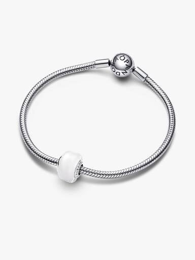 Fehér mini muranói üveg charm