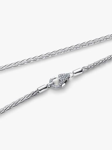 Pavé kapcsos rókafark láncos charm nyaklánc
