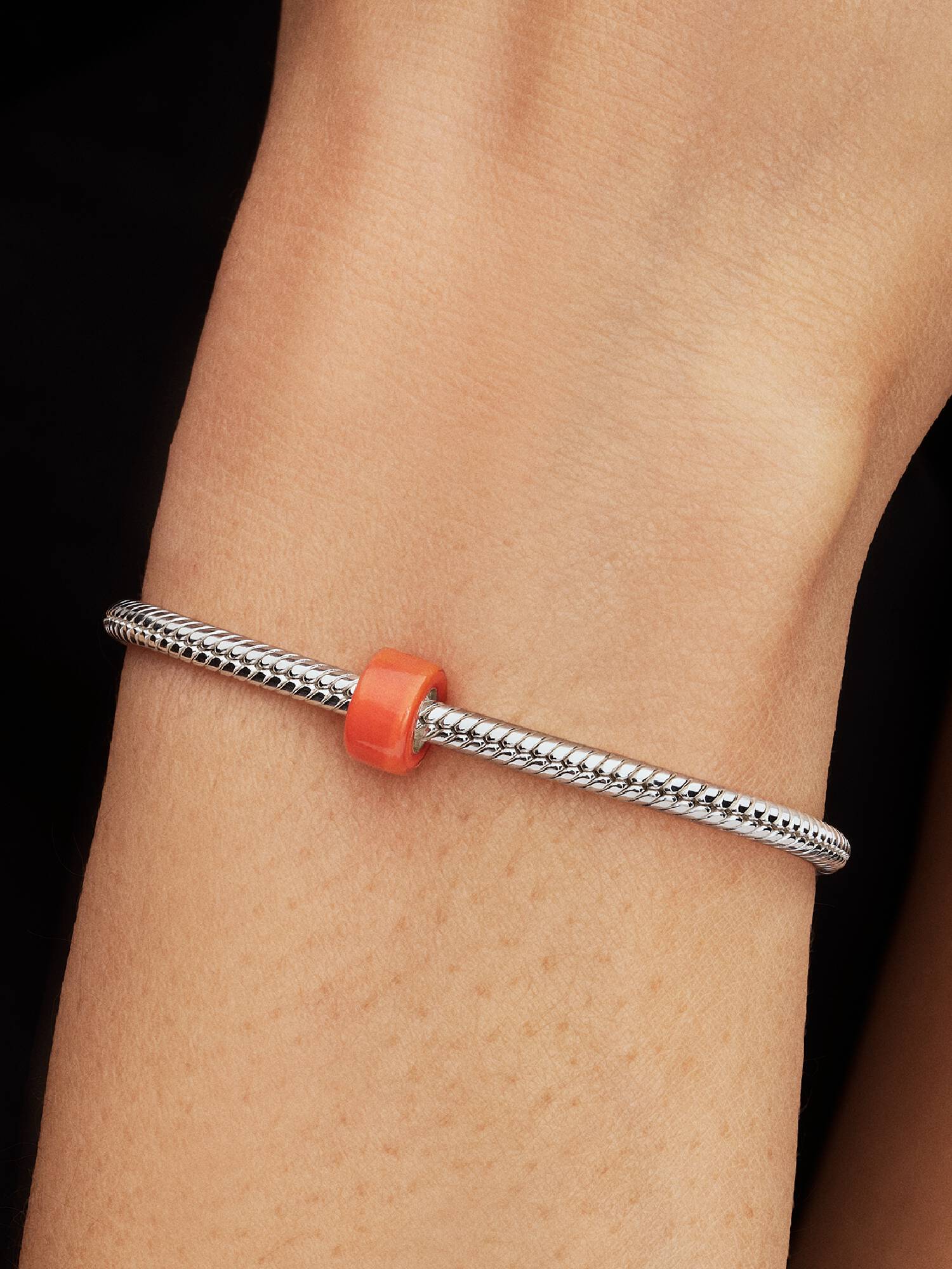 Narancssárga muranói üveg mini charm
