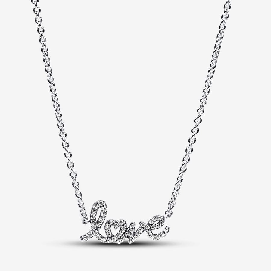 Szikrázó írott betűs love felirat collier nyaklánc image number 0