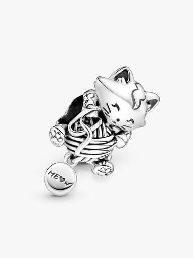 Cica és gombolyag charm