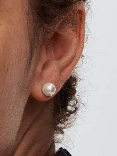 7 mm-es kezelt édesvízi tenyésztett gyöngyös gombfülbevaló