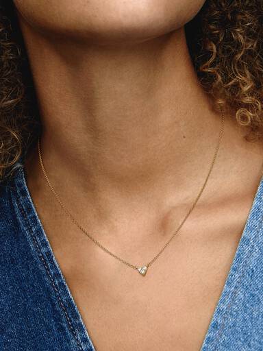 Tripla köves szív collier nyaklánc